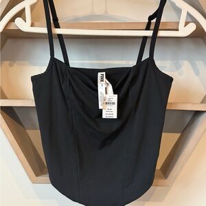 PINK Victoria's Secret Black Cowl Neck Camisole with Adjustable Straps